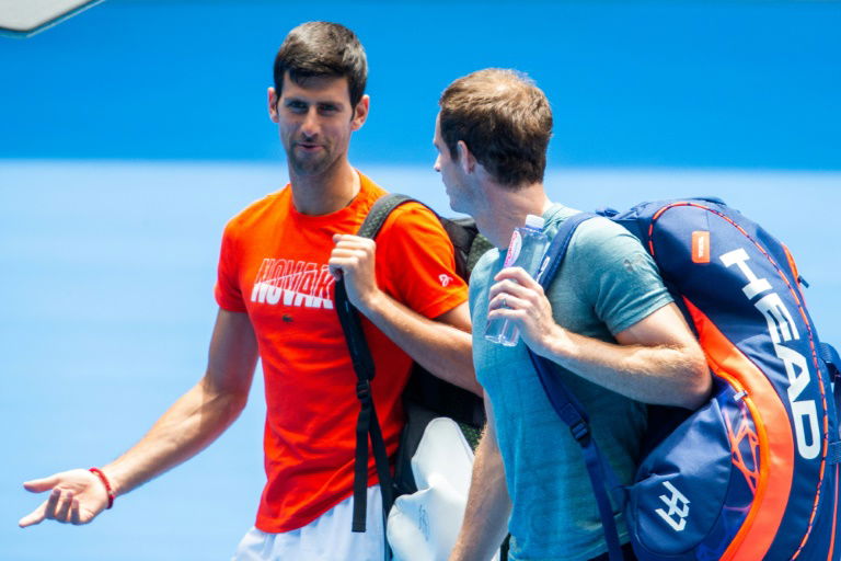 Djokovic thrashes Murray in Open practice match